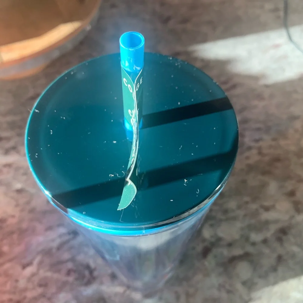 Blue Tall Starbucks Mermaid Tumbler with straw. - Picture 2 of 4